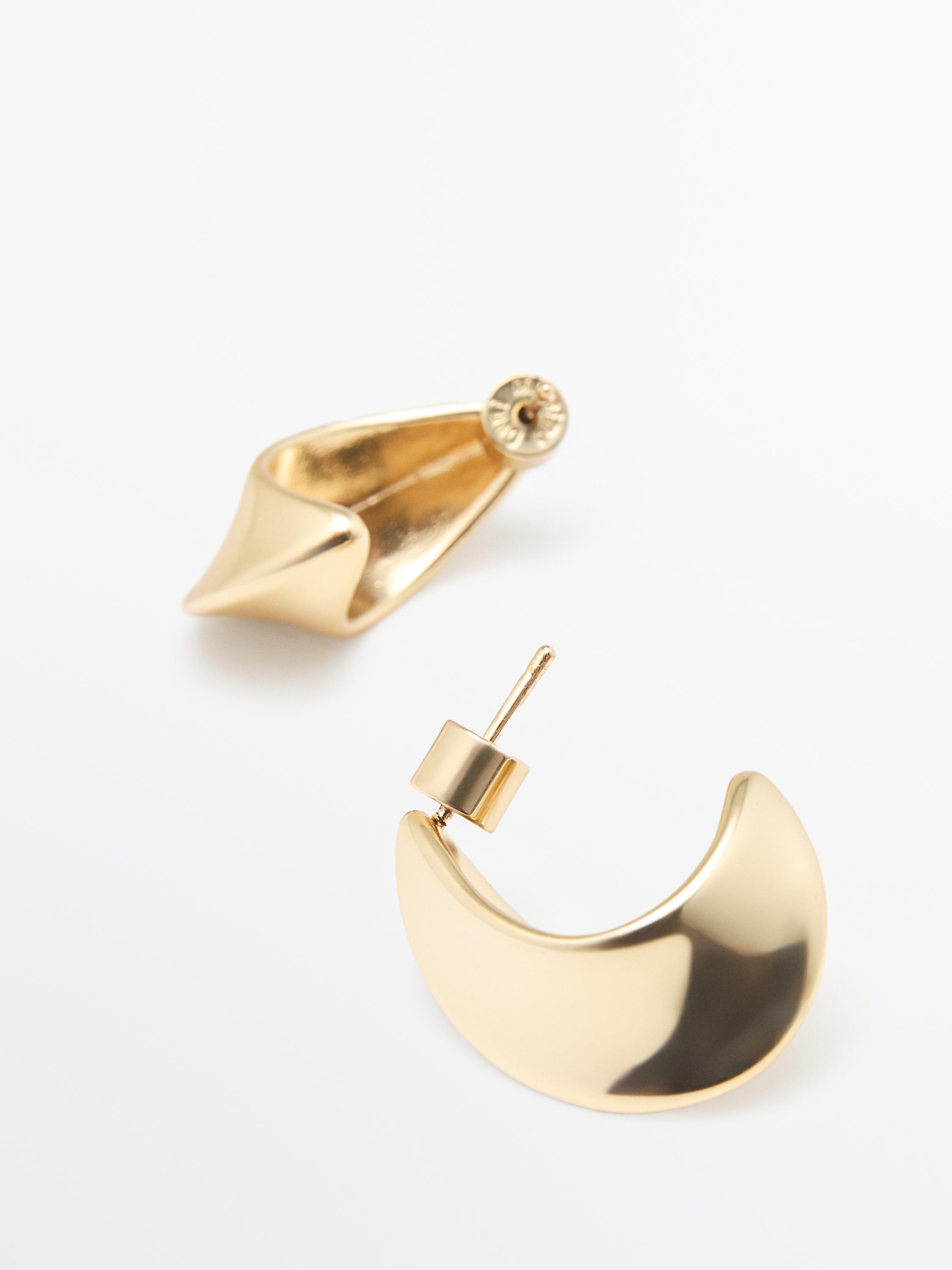 Moon hoop earrings